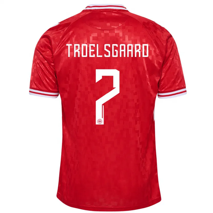 Danxen Hombre Camiseta Dinamarca Sanne Troelsgaard #7 Rojo 1ª Equipación 24-26 La Camisa