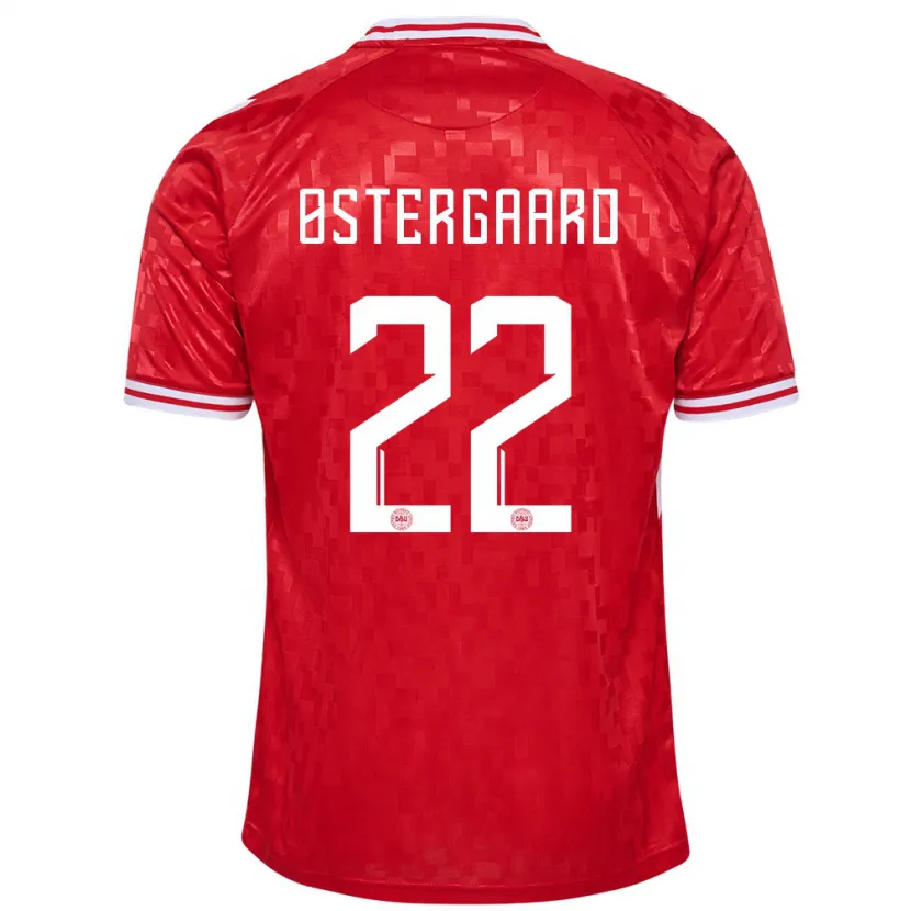 Danxen Hombre Camiseta Dinamarca Maja Bay Østergaard #22 Rojo 1ª Equipación 24-26 La Camisa