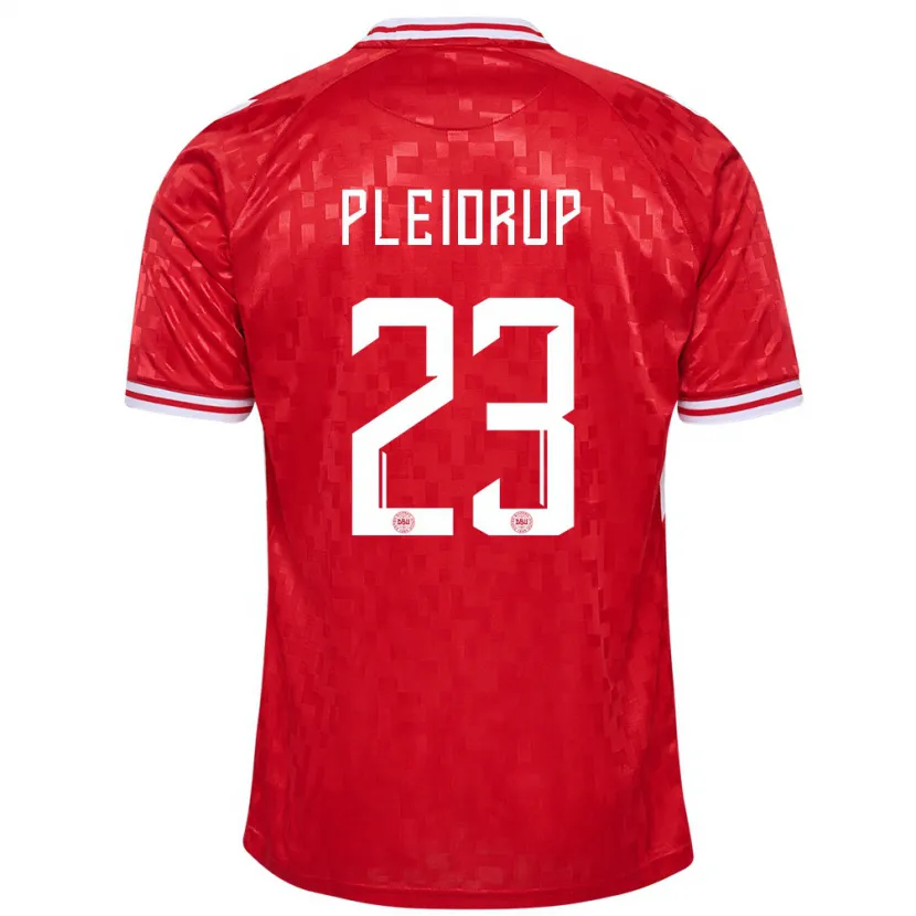 Danxen Hombre Camiseta Dinamarca Caroline Pleidrup #23 Rojo 1ª Equipación 24-26 La Camisa