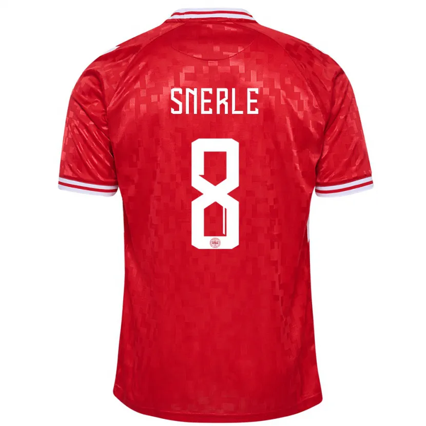 Danxen Hombre Camiseta Dinamarca Emma Snerle #8 Rojo 1ª Equipación 24-26 La Camisa