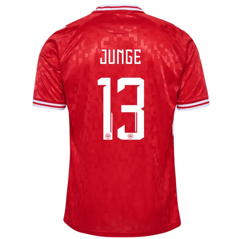 Danxen Hombre Camiseta Dinamarca Sofie Junge #13 Rojo 1ª Equipación 24-26 La Camisa