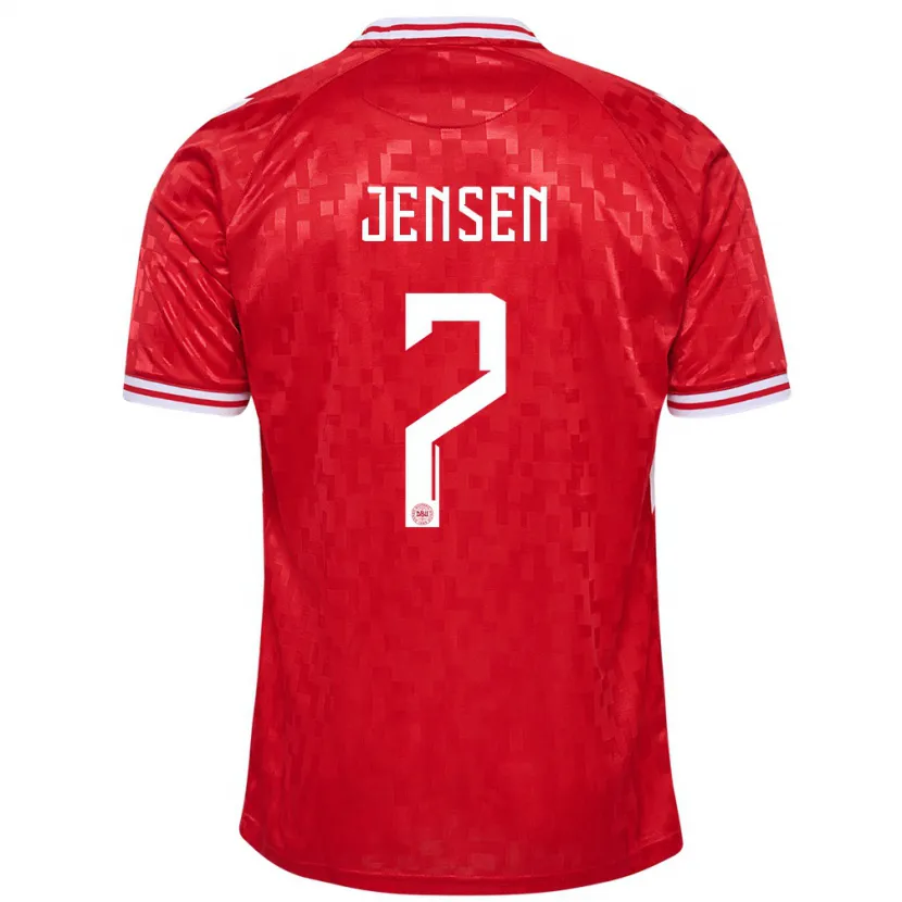 Danxen Hombre Camiseta Dinamarca Victor Jensen #7 Rojo 1ª Equipación 24-26 La Camisa