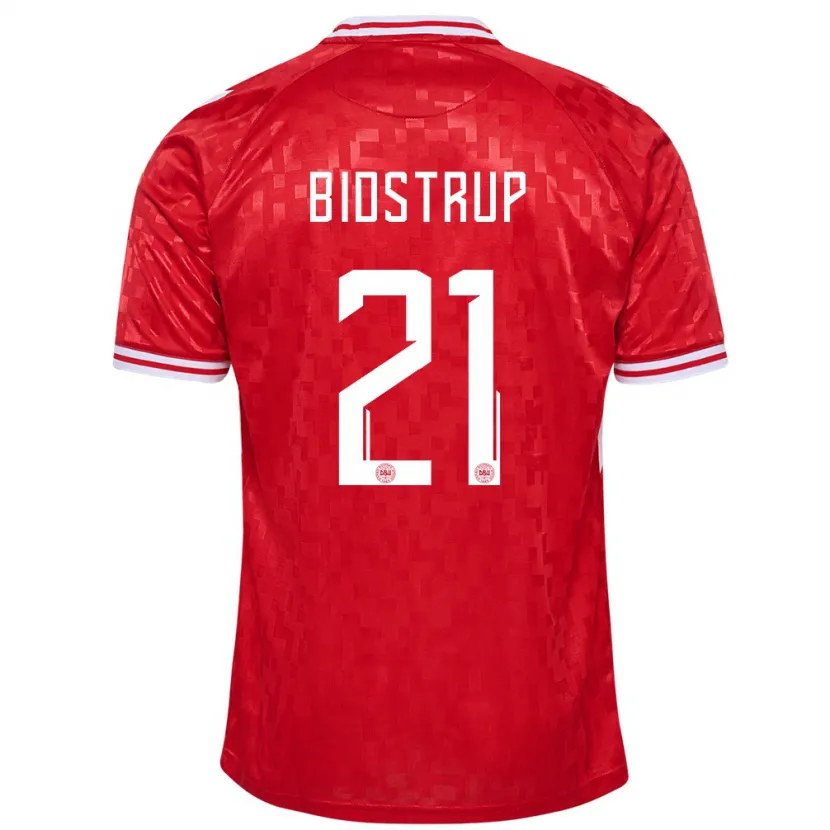 Danxen Hombre Camiseta Dinamarca Mads Bidstrup #21 Rojo 1ª Equipación 24-26 La Camisa