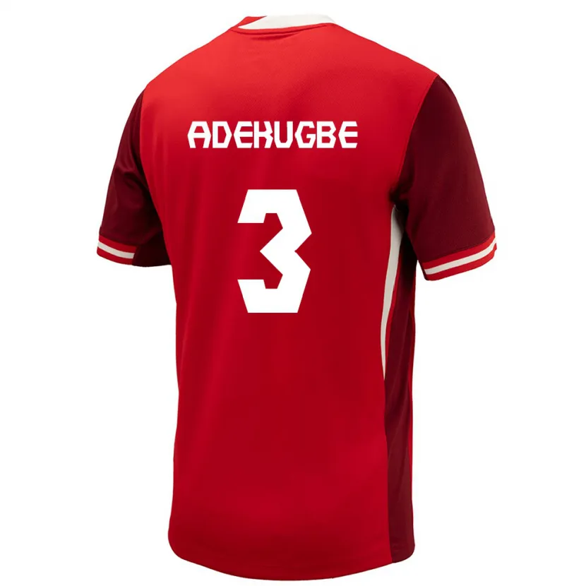 Danxen Hombre Camiseta Canadá Samuel Adekugbe #3 Rojo 1ª Equipación 24-26 La Camisa