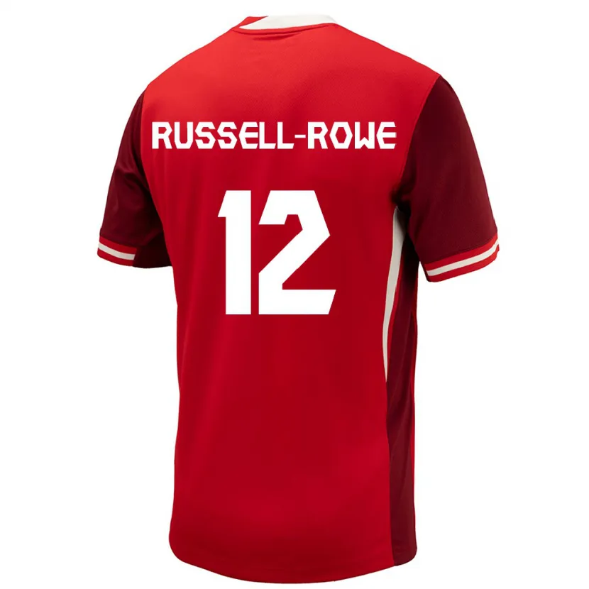Danxen Hombre Camiseta Canadá Jacen Russell-Rowe #12 Rojo 1ª Equipación 24-26 La Camisa