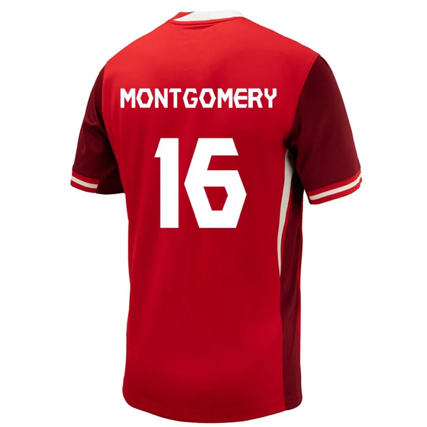 Danxen Hombre Camiseta Canadá Callum Montgomery #16 Rojo 1ª Equipación 24-26 La Camisa