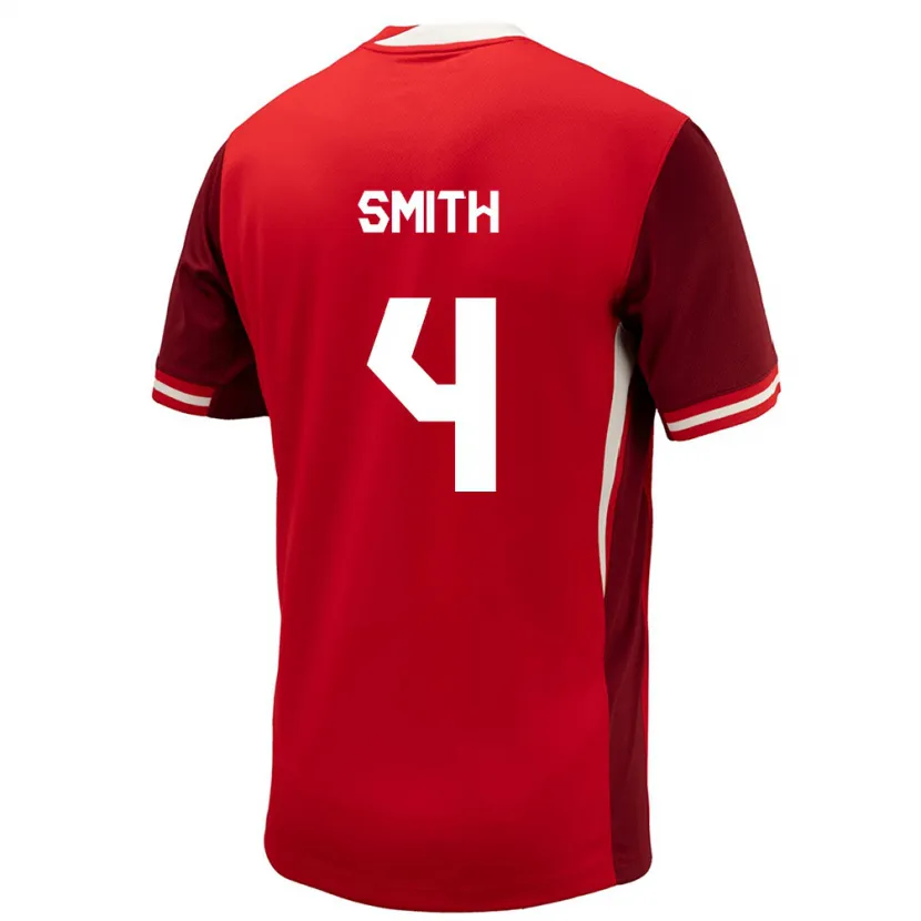 Danxen Hombre Camiseta Canadá Justin Smith #4 Rojo 1ª Equipación 24-26 La Camisa