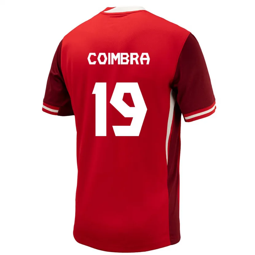 Danxen Hombre Camiseta Canadá Tiago Coimbra #19 Rojo 1ª Equipación 24-26 La Camisa
