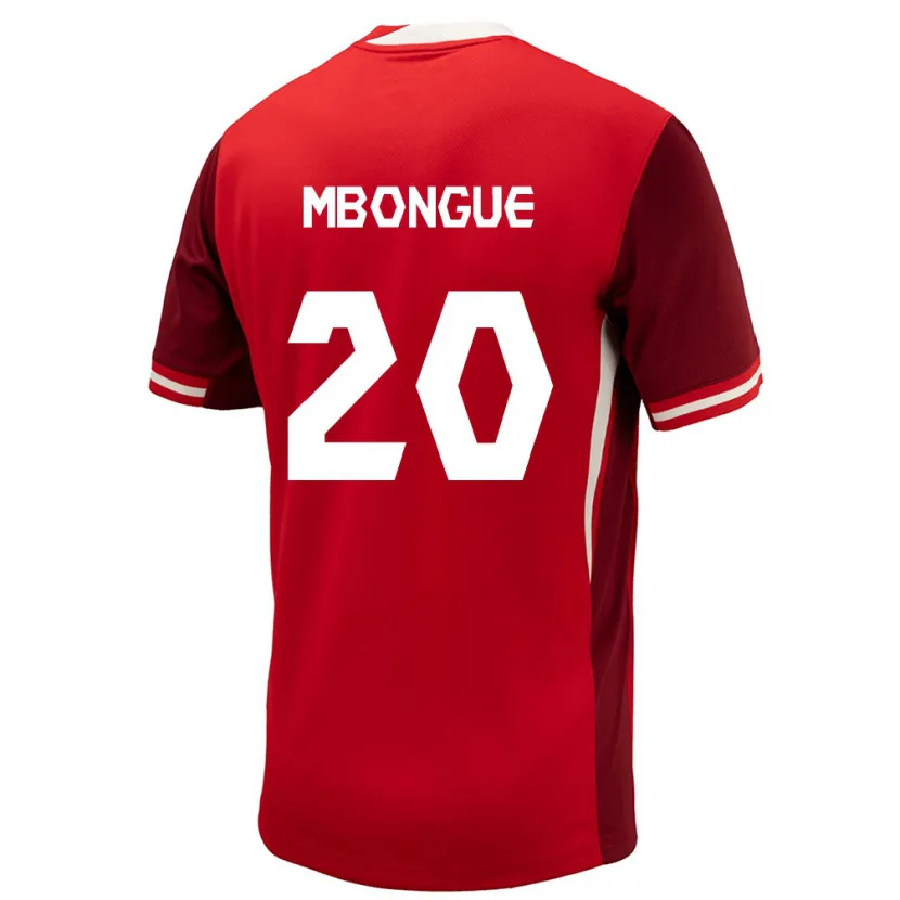 Danxen Hombre Camiseta Canadá Hugo Mbongue #20 Rojo 1ª Equipación 24-26 La Camisa