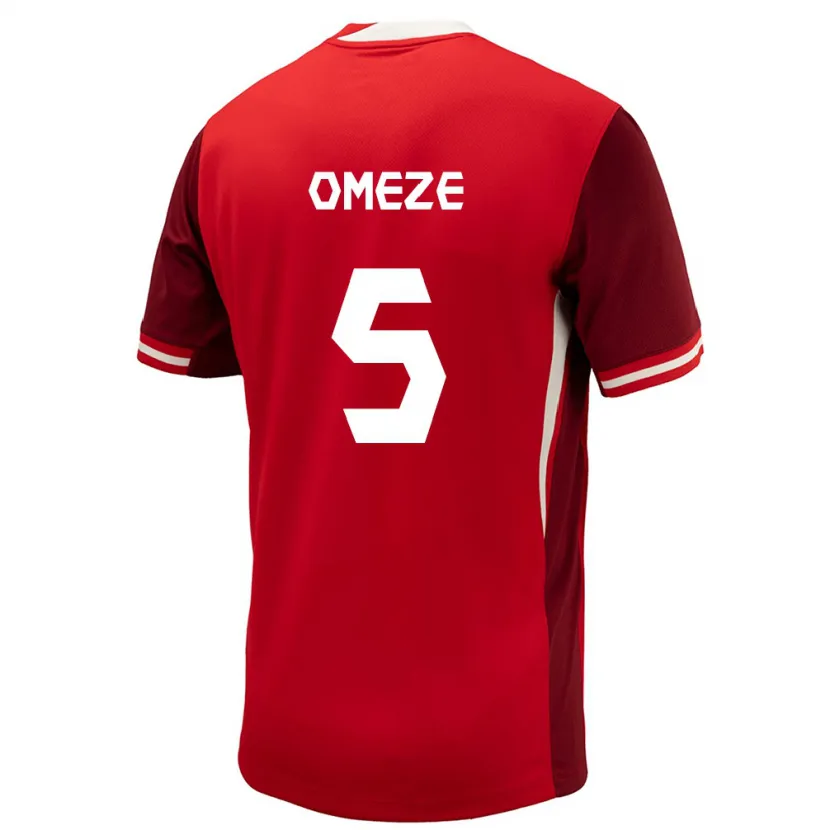 Danxen Hombre Camiseta Canadá Chimere Omeze #5 Rojo 1ª Equipación 24-26 La Camisa