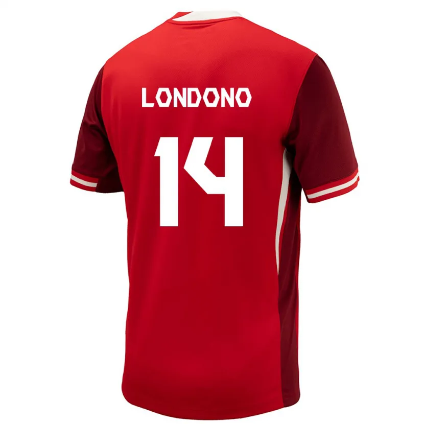 Danxen Hombre Camiseta Canadá Tyler Londono #14 Rojo 1ª Equipación 24-26 La Camisa