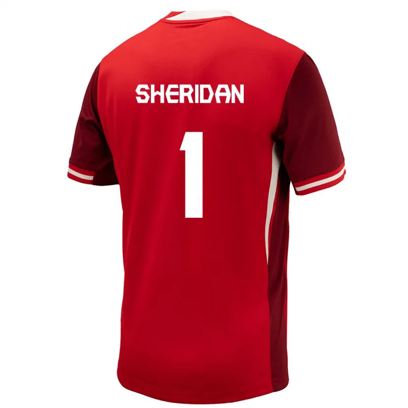 Danxen Hombre Camiseta Canadá Kailen Sheridan #1 Rojo 1ª Equipación 24-26 La Camisa