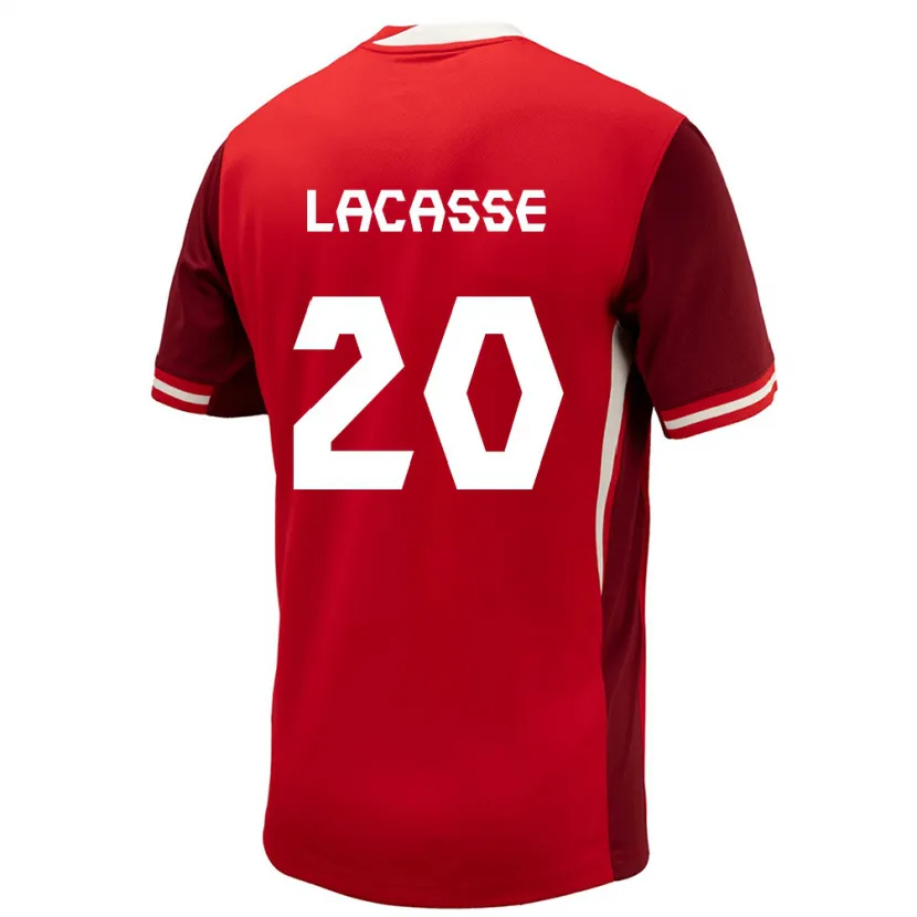 Danxen Hombre Camiseta Canadá Cloé Lacasse #20 Rojo 1ª Equipación 24-26 La Camisa