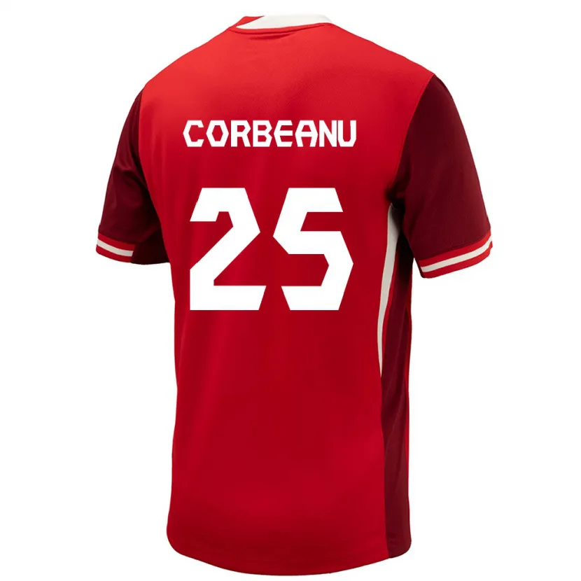 Danxen Hombre Camiseta Canadá Theo Corbeanu #25 Rojo 1ª Equipación 24-26 La Camisa