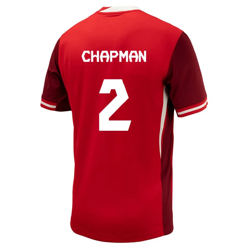 Danxen Hombre Camiseta Canadá Allysha Chapman #2 Rojo 1ª Equipación 24-26 La Camisa