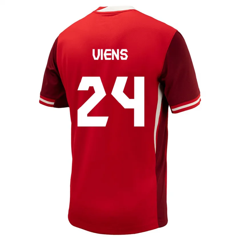 Danxen Hombre Camiseta Canadá Evelyne Viens #24 Rojo 1ª Equipación 24-26 La Camisa