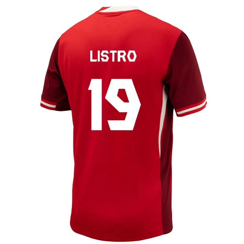 Danxen Hombre Camiseta Canadá Jordyn Listro #19 Rojo 1ª Equipación 24-26 La Camisa