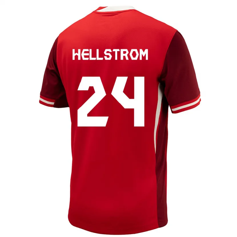 Danxen Hombre Camiseta Canadá Jenna Hellstrom #24 Rojo 1ª Equipación 24-26 La Camisa