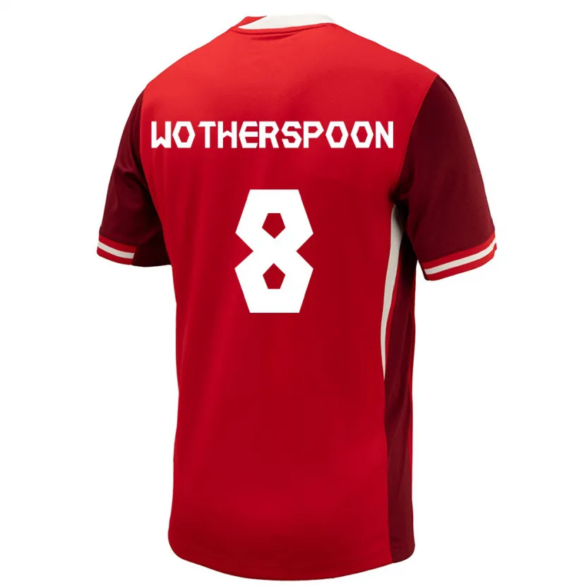 Danxen Hombre Camiseta Canadá David Wotherspoon #8 Rojo 1ª Equipación 24-26 La Camisa