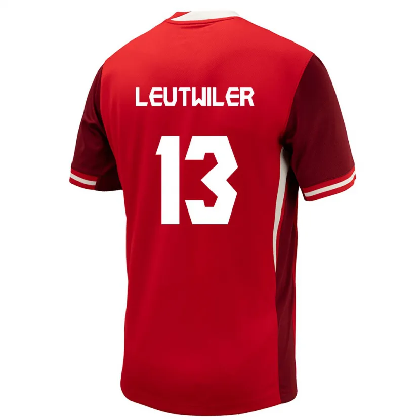 Danxen Hombre Camiseta Canadá Jayson Leutwiler #13 Rojo 1ª Equipación 24-26 La Camisa