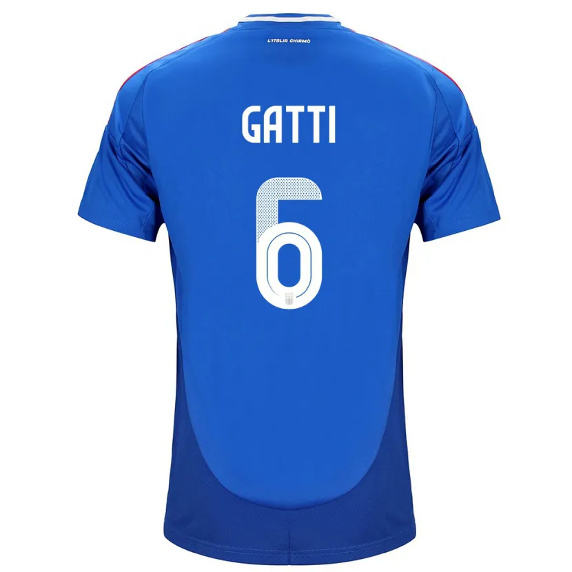 Danxen Hombre Camiseta Italia Federico Gatti #6 Azul 1ª Equipación 24-26 La Camisa