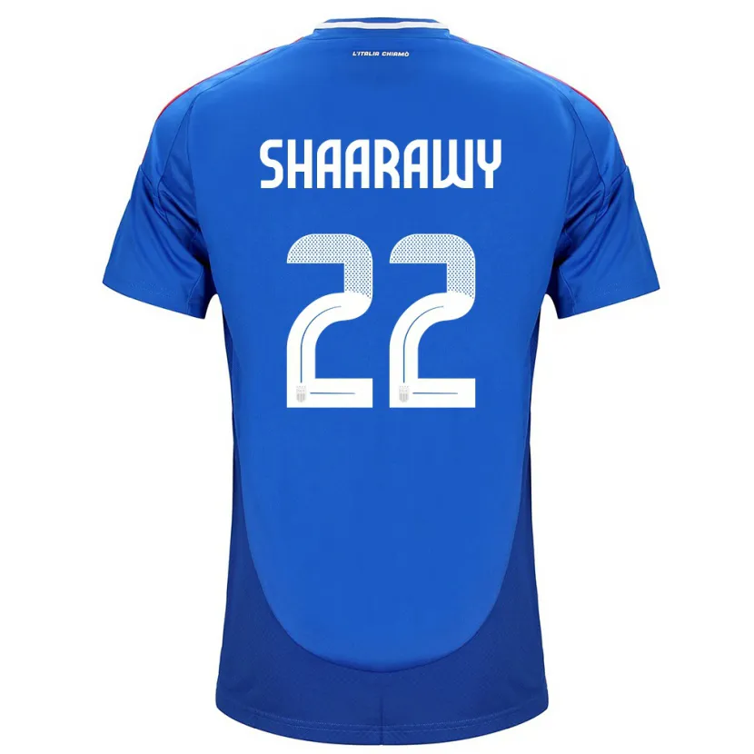 Danxen Hombre Camiseta Italia Stephan El Shaarawy #22 Azul 1ª Equipación 24-26 La Camisa
