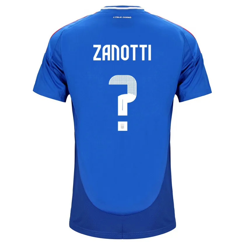 Danxen Hombre Camiseta Italia Mattia Zanotti #0 Azul 1ª Equipación 24-26 La Camisa