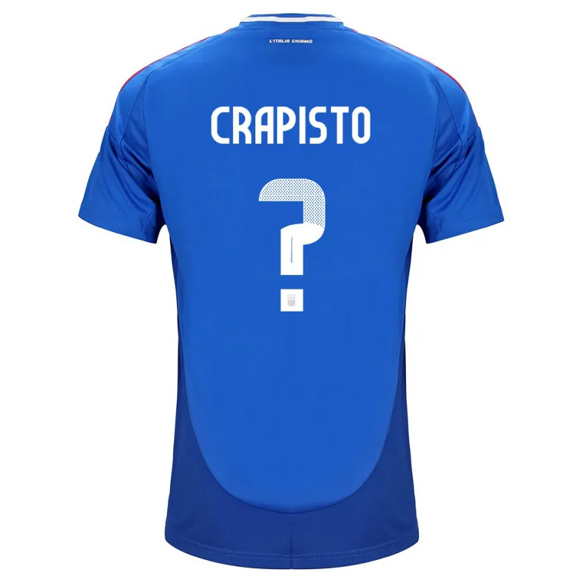Danxen Hombre Camiseta Italia Francesco Crapisto #0 Azul 1ª Equipación 24-26 La Camisa