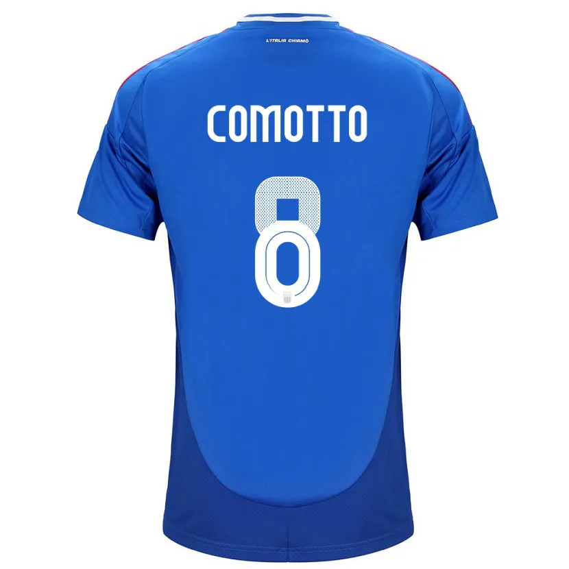 Danxen Hombre Camiseta Italia Christian Comotto #8 Azul 1ª Equipación 24-26 La Camisa