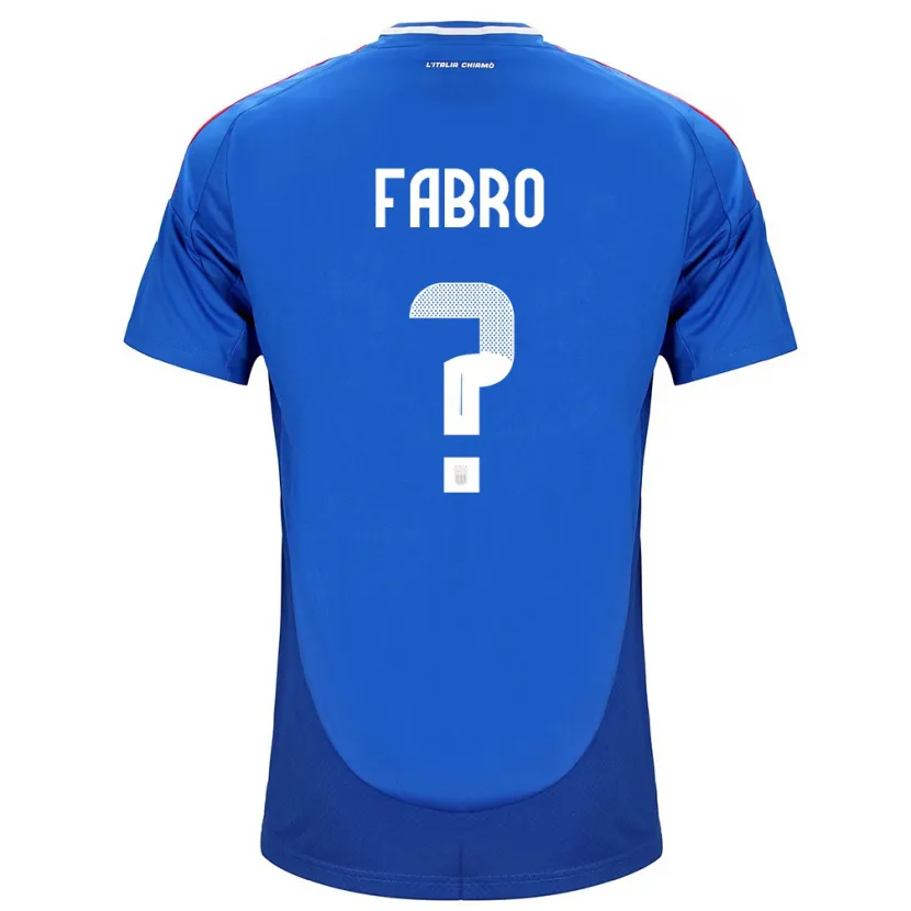Danxen Hombre Camiseta Italia Jacopo Del Fabro #0 Azul 1ª Equipación 24-26 La Camisa