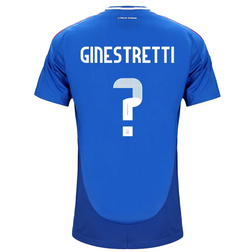 Danxen Hombre Camiseta Italia Davide Ginestretti #0 Azul 1ª Equipación 24-26 La Camisa