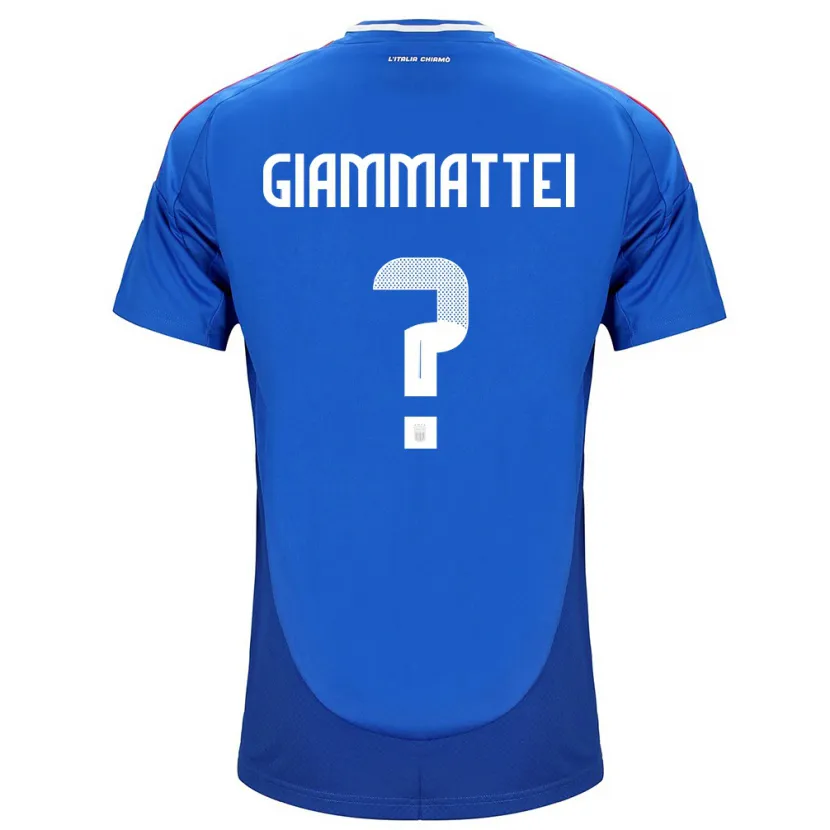 Danxen Hombre Camiseta Italia Gioele Giammattei #0 Azul 1ª Equipación 24-26 La Camisa