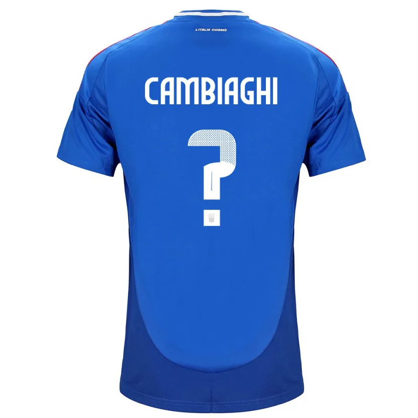 Danxen Hombre Camiseta Italia Michela Cambiaghi #0 Azul 1ª Equipación 24-26 La Camisa