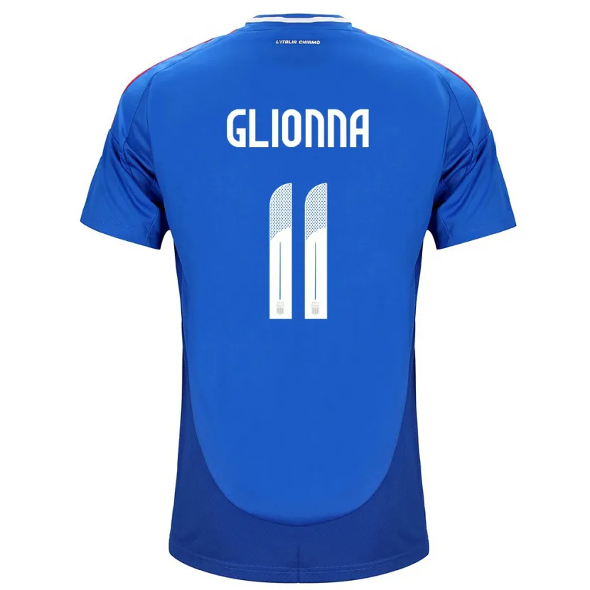 Danxen Hombre Camiseta Italia Benedetta Glionna #11 Azul 1ª Equipación 24-26 La Camisa