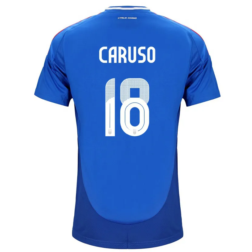 Danxen Hombre Camiseta Italia Arianna Caruso #18 Azul 1ª Equipación 24-26 La Camisa