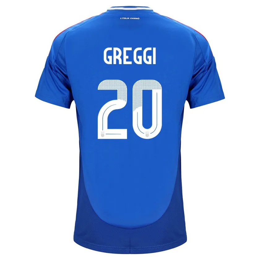 Danxen Hombre Camiseta Italia Giada Greggi #20 Azul 1ª Equipación 24-26 La Camisa