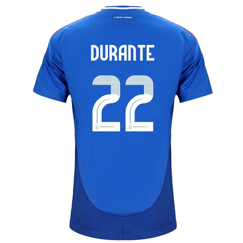 Danxen Hombre Camiseta Italia Francesca Durante #22 Azul 1ª Equipación 24-26 La Camisa