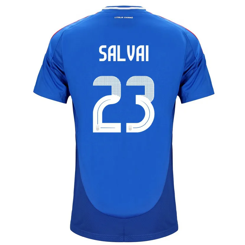 Danxen Hombre Camiseta Italia Cecilia Salvai #23 Azul 1ª Equipación 24-26 La Camisa