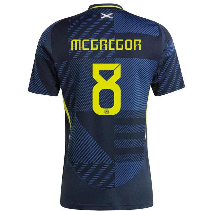 Danxen Hombre Camiseta Escocia Callum Mcgregor #8 Azul Oscuro 1ª Equipación 24-26 La Camisa