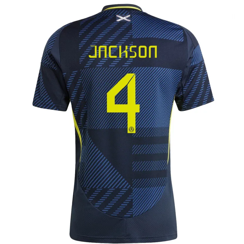 Danxen Hombre Camiseta Escocia Louis Jackson #4 Azul Oscuro 1ª Equipación 24-26 La Camisa