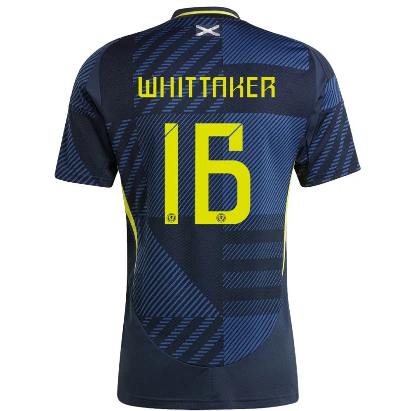 Danxen Hombre Camiseta Escocia Rory Whittaker #16 Azul Oscuro 1ª Equipación 24-26 La Camisa