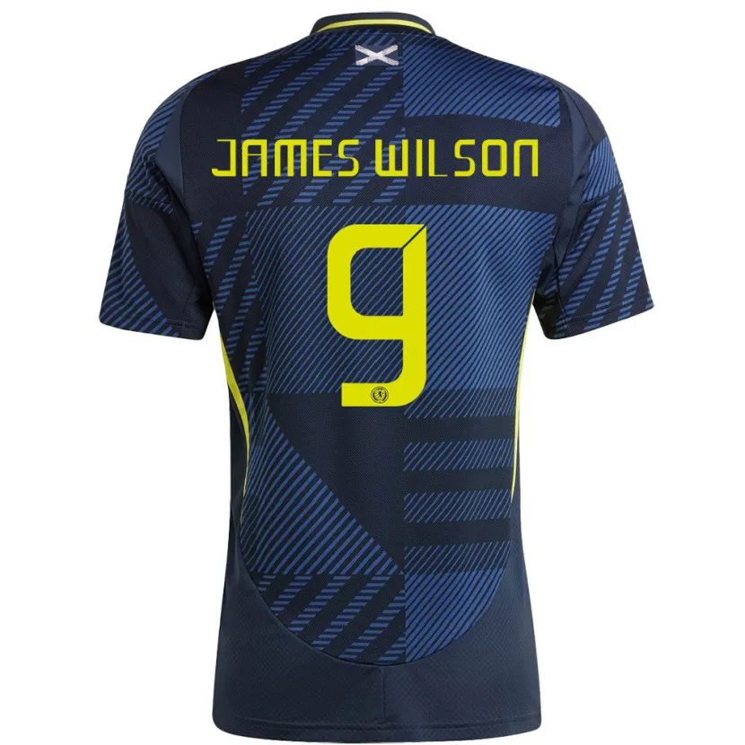 Danxen Hombre Camiseta Escocia James Wilson #9 Azul Oscuro 1ª Equipación 24-26 La Camisa