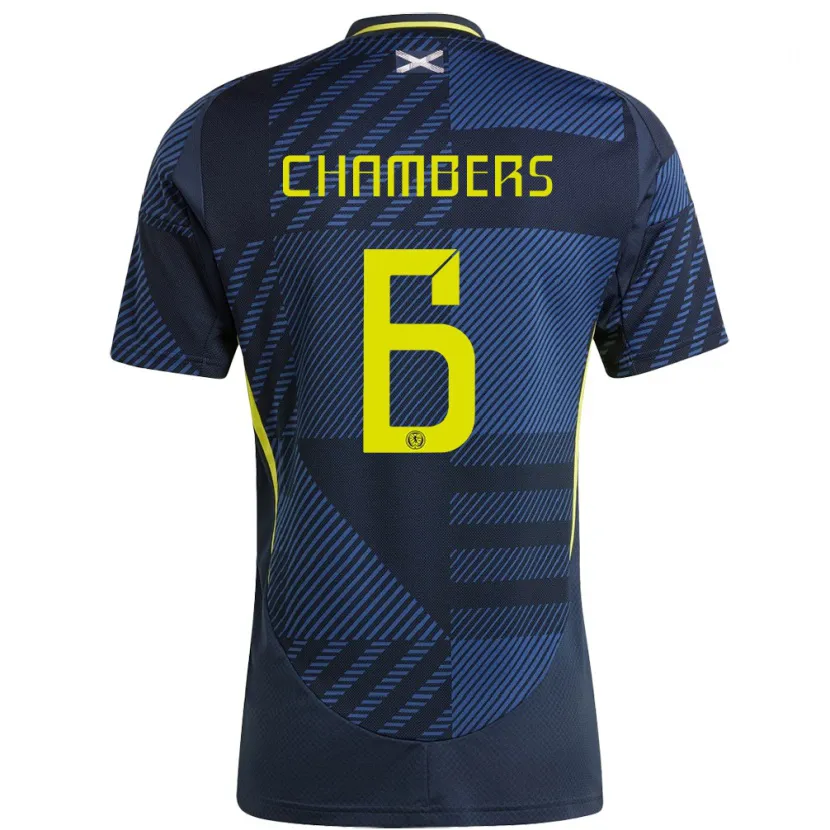 Danxen Hombre Camiseta Escocia Sam Chambers #6 Azul Oscuro 1ª Equipación 24-26 La Camisa