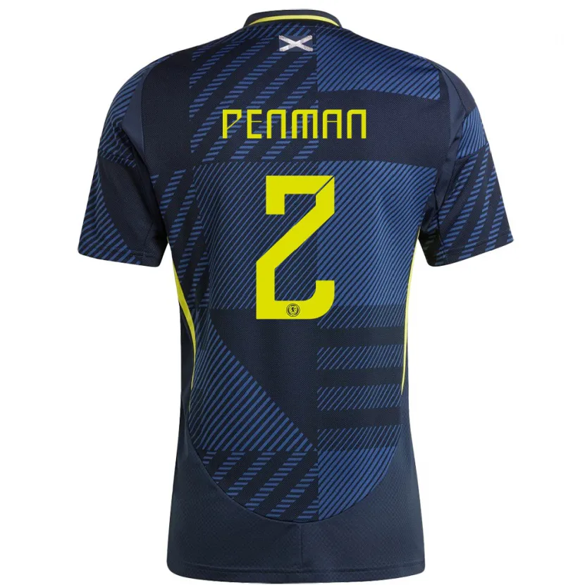 Danxen Hombre Camiseta Escocia Callum Penman #2 Azul Oscuro 1ª Equipación 24-26 La Camisa