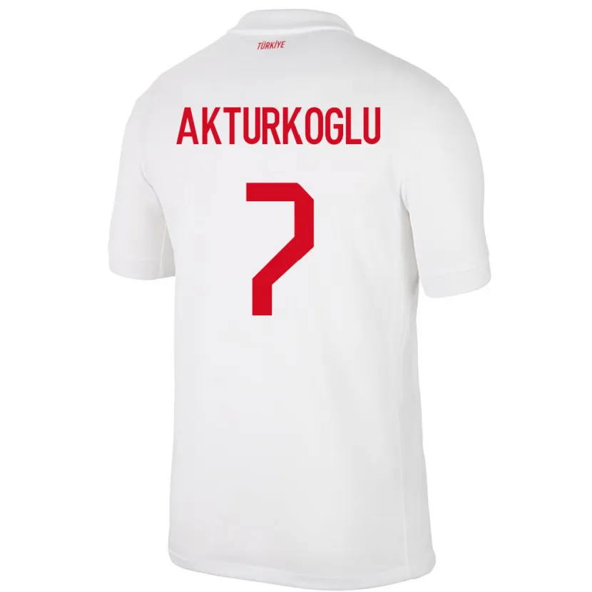 Danxen Hombre Camiseta Turquía Kerem Aktürkoğlu #7 Blanco 1ª Equipación 24-26 La Camisa