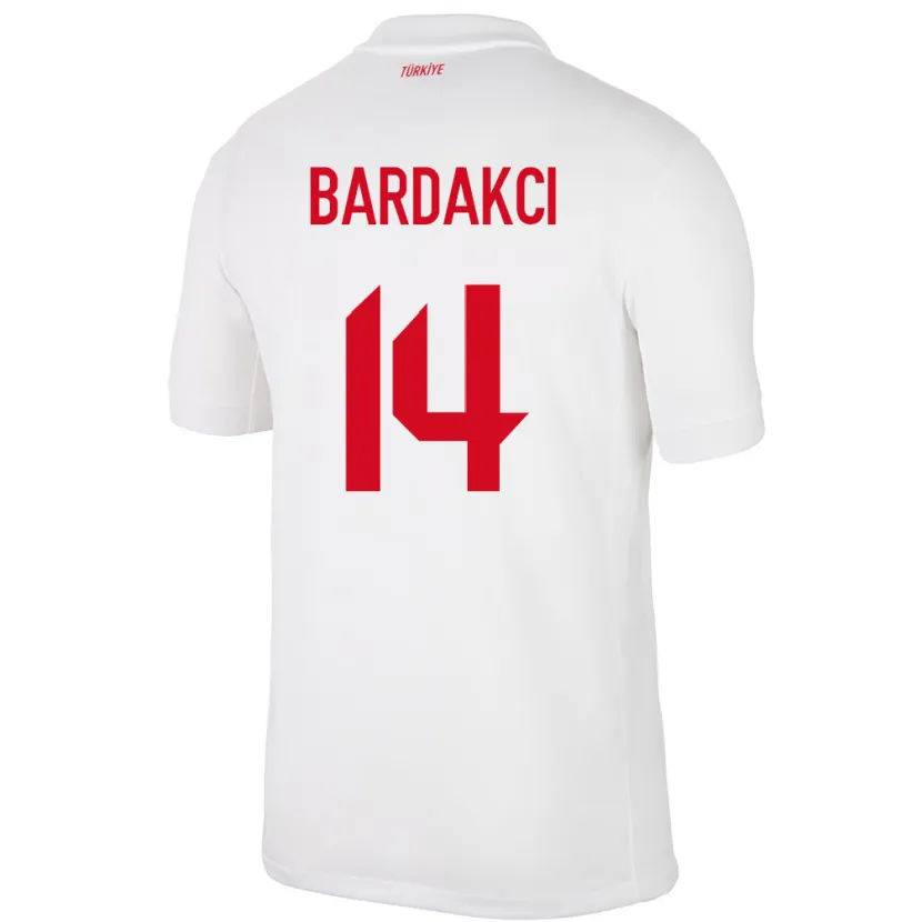 Danxen Hombre Camiseta Turquía Abdülkerim Bardakcı #14 Blanco 1ª Equipación 24-26 La Camisa