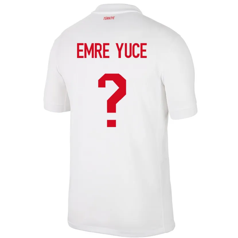 Danxen Hombre Camiseta Turquía Yunus Emre Yüce #0 Blanco 1ª Equipación 24-26 La Camisa