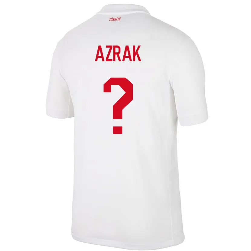 Danxen Hombre Camiseta Turquía Yunus Azrak #0 Blanco 1ª Equipación 24-26 La Camisa