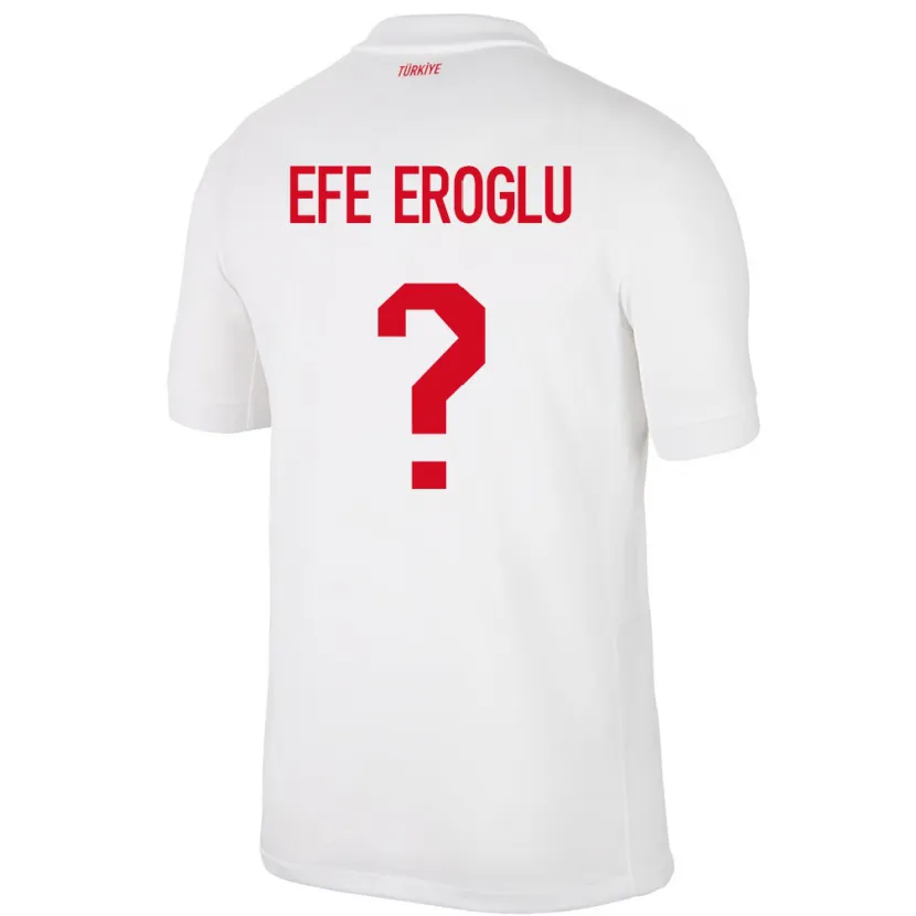 Danxen Hombre Camiseta Turquía Cem Efe Eroğlu #0 Blanco 1ª Equipación 24-26 La Camisa