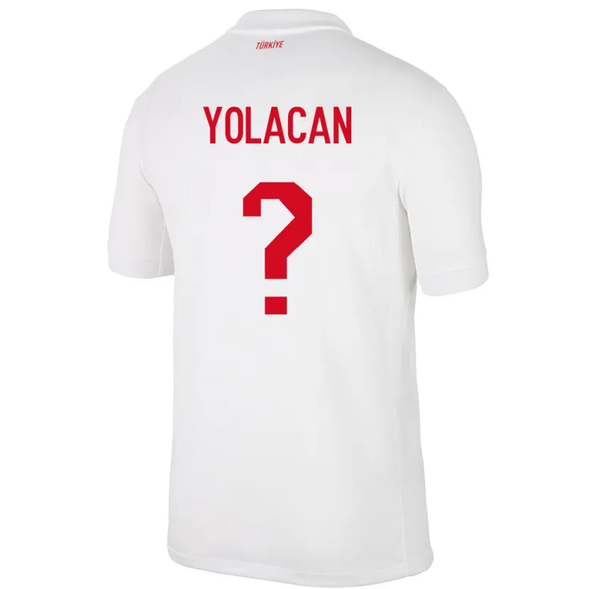 Danxen Hombre Camiseta Turquía Baran Yolaçan #0 Blanco 1ª Equipación 24-26 La Camisa